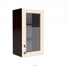 Corp superior 40 vitrina cu 1 usa Zebra MDF vanilie simplu